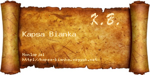 Kapsa Bianka névjegykártya