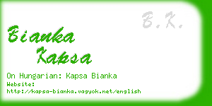 bianka kapsa business card